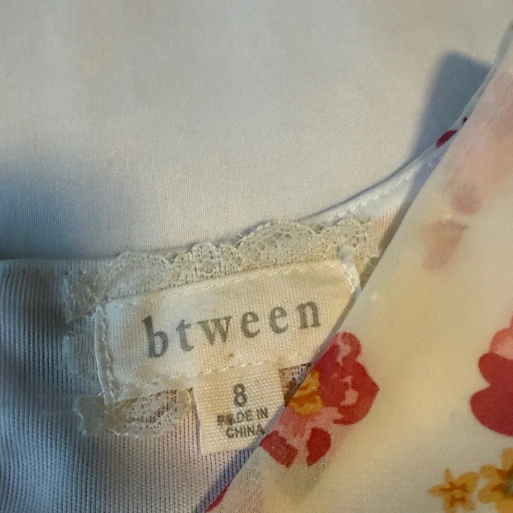btween Floral Ruffle Shirt & Dress in Pink and Cream - Picture 2 of 6
